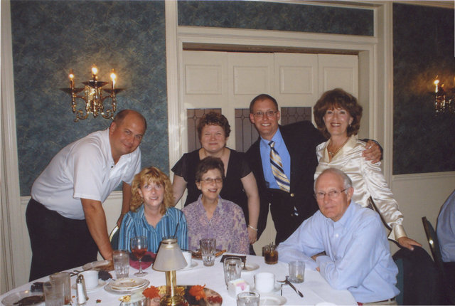 Celebrating Den's birthday with his family