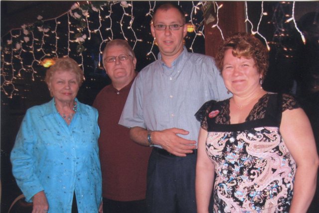 Celebrating Sandy's birthday with her parents
